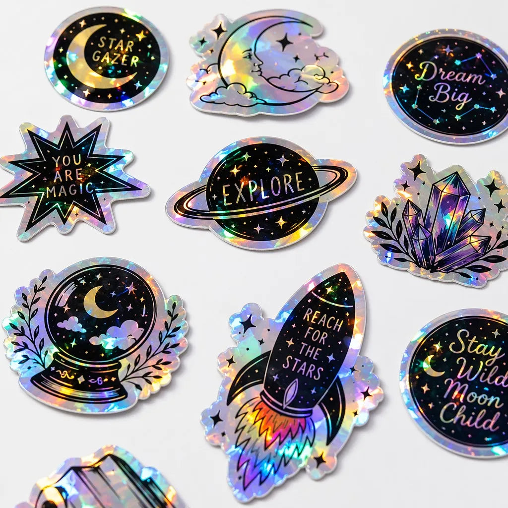 Custom Holographic Stickers | Iridescent Rainbow Effect