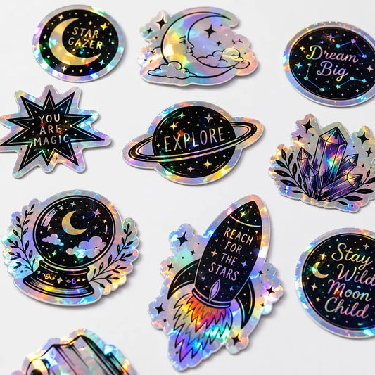Custom Holographic Stickers | Iridescent Rainbow Effect